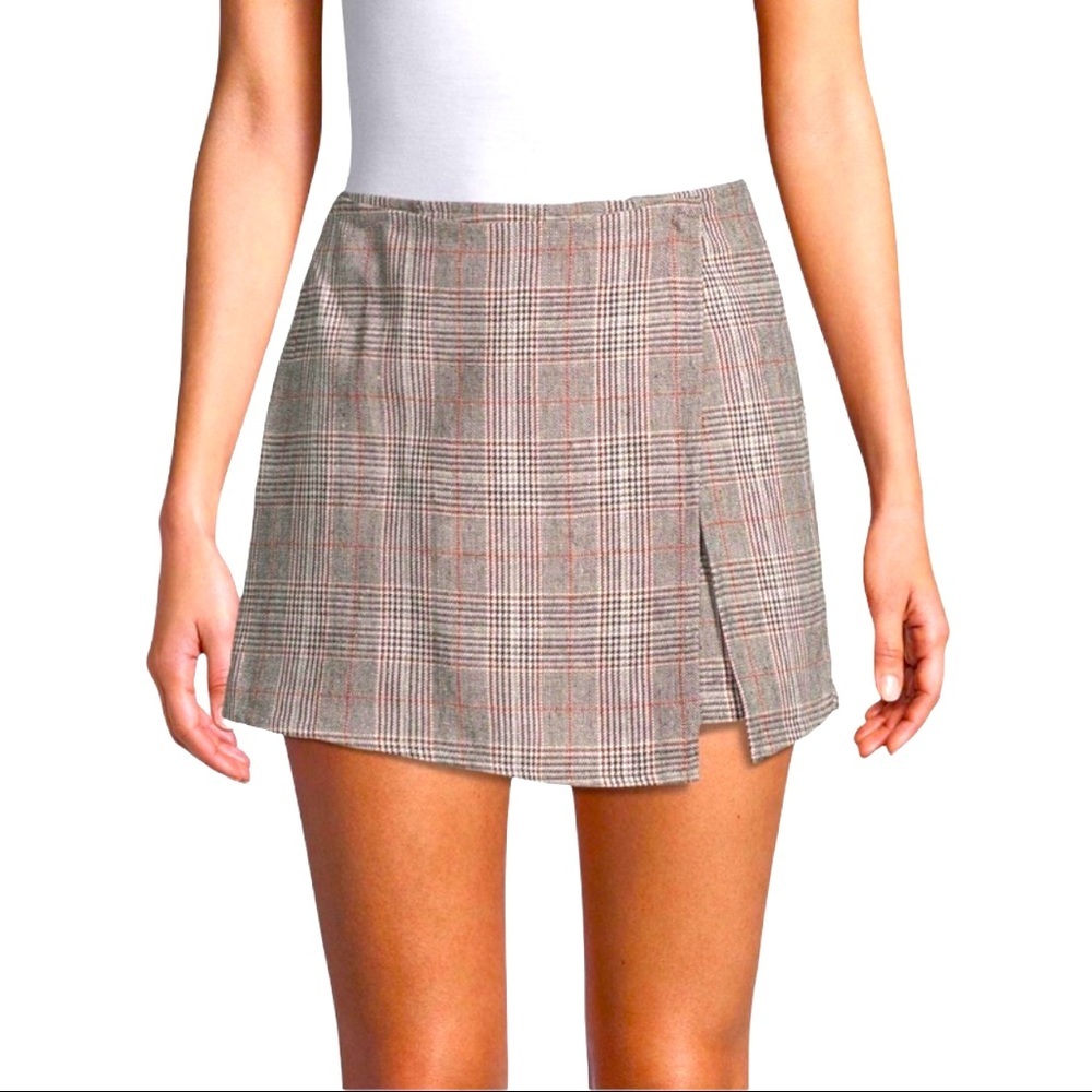 Lea & Viola Plaid Wrap Skort Shorts Fall Colors Size S